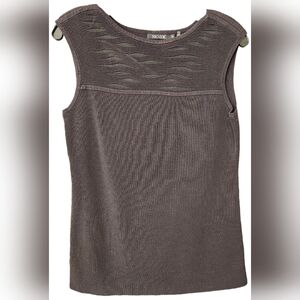 Nic + Zoe black knit tank with mesh detail